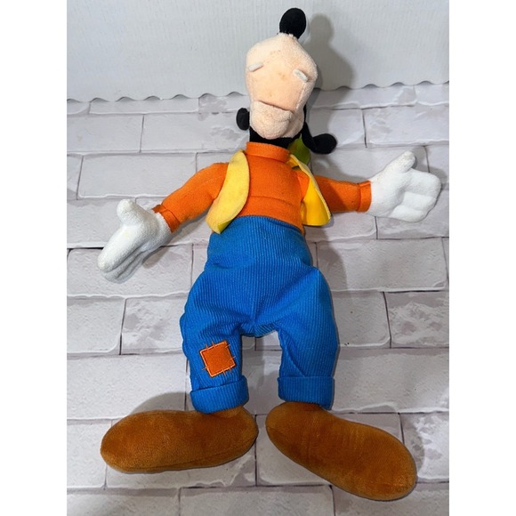 Disney Goofy Plush Stuffed Animal Toy Orange Shirt Blue Pants Green Hat - Picture 7 of 7